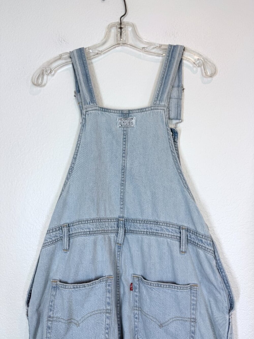 Levi's Denim Overall Dress Bib Jumper Pinafore Light Wash Y2K 90s Small - Picture 7 of 11
